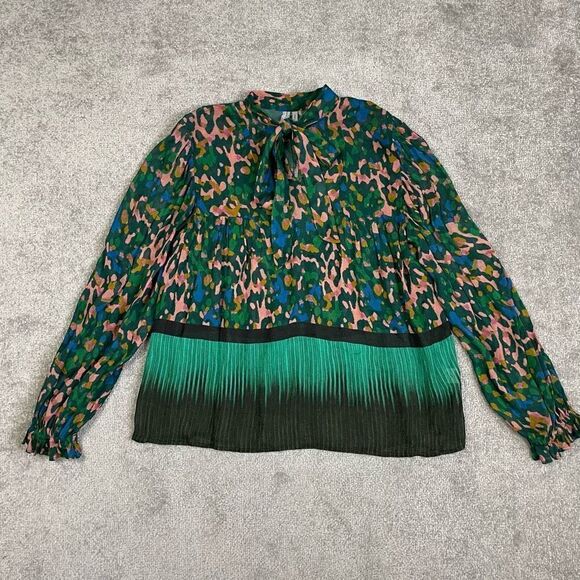 Anthropologie Blank London Women’s S Multicolored Medium Mixed Print Blouse Top - Picture 1 of 7